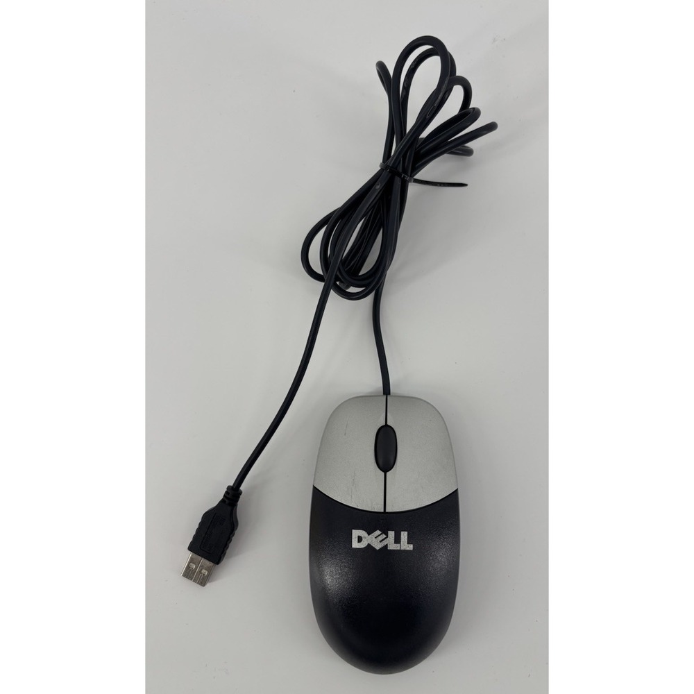 Dell Optical USB Wired Mouse Black/Silver M-UVDEL1 Vintage *Tested*